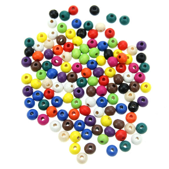 Rico - Wood Beads Multcol. 125 x 6 mm6 mm