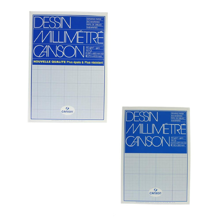 Canson mm Dessin Graph Pad Blue Grid