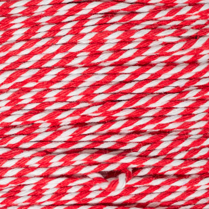 Bakers Twine 10M Card - Red & White