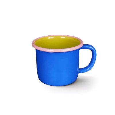 BORNN Colorama Large Mug - Electric Blue & Chartreuse with Pink Rim