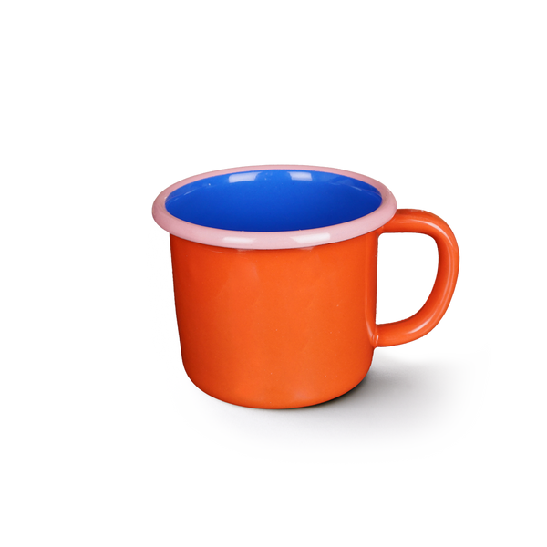 Colorama Large Mug 300cc Coral & Electric Blue with Pink Rim