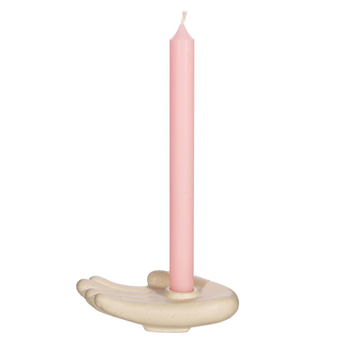 Hand Candle Holder White