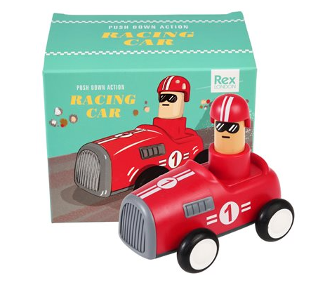 Push Down Action Racing Car Red