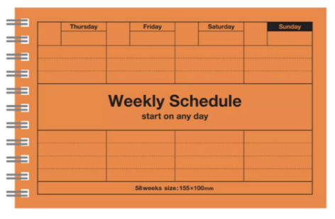 Weekly Schedule Notepad - Orange