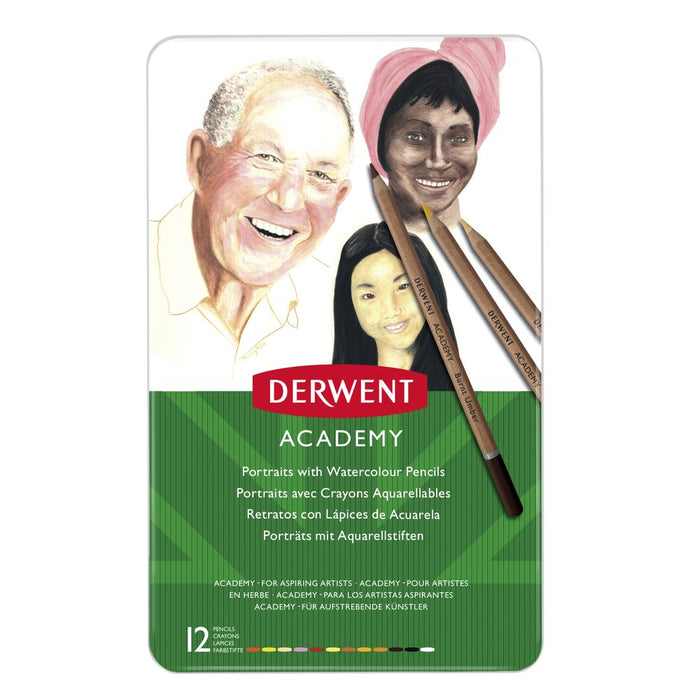 Derwent Academy Set - Watercolour Skintones 12 Tin