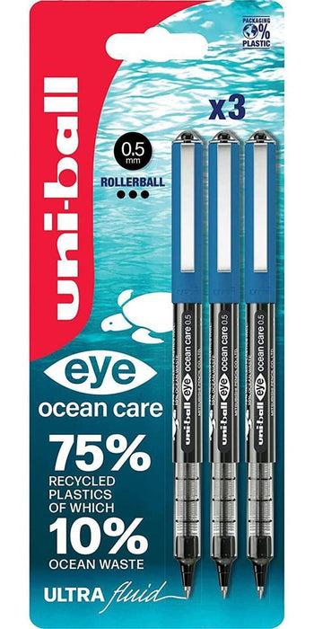 Uni-ball Eye Ocean Care 0.5 rollerball x 3 (Blue)