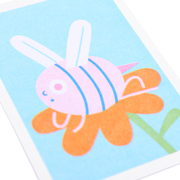 Mini Bee Risograph Print