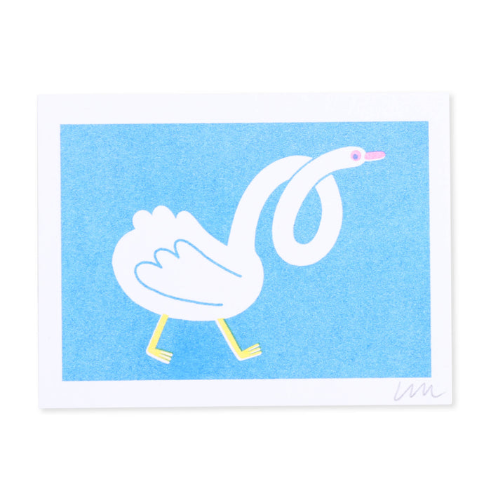 Duck Mini Risograph Print