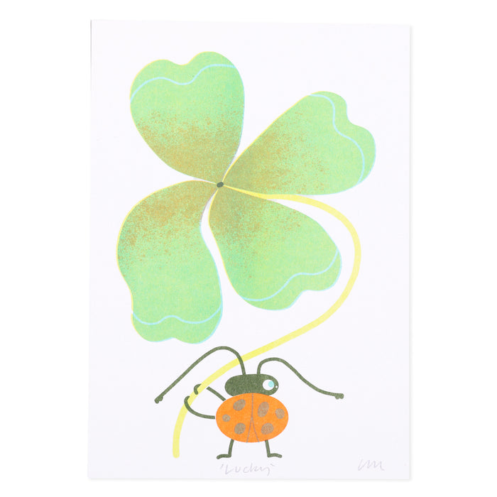 Lucky A5 Risograph Print