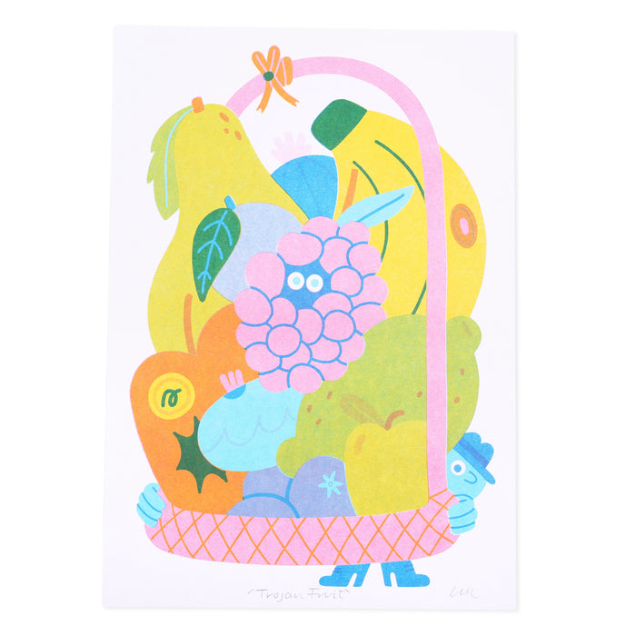 Trojan Fruit A4 Risograph Art Print