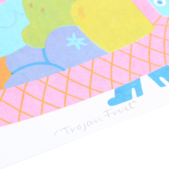 Trojan Fruit A4 Risograph Art Print