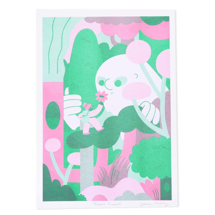 Forest Friends A3 Risograph Print
