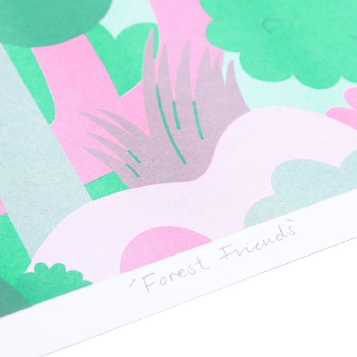 Forest Friends A3 Risograph Print