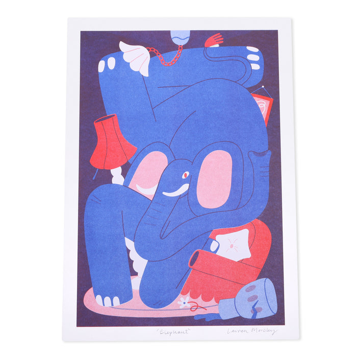 Elephant A3 Risograph Print