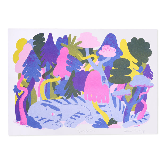 Jungle Cat A3 Risograph Print
