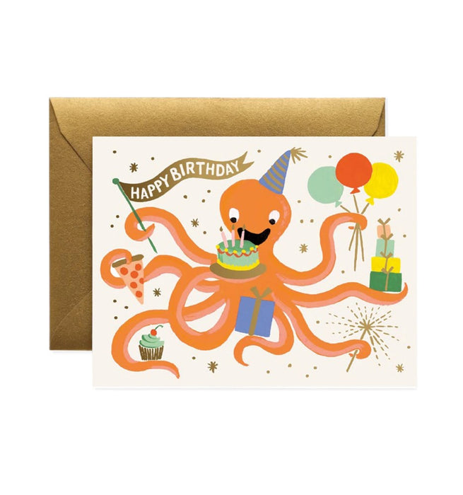Octopus Birthday Card