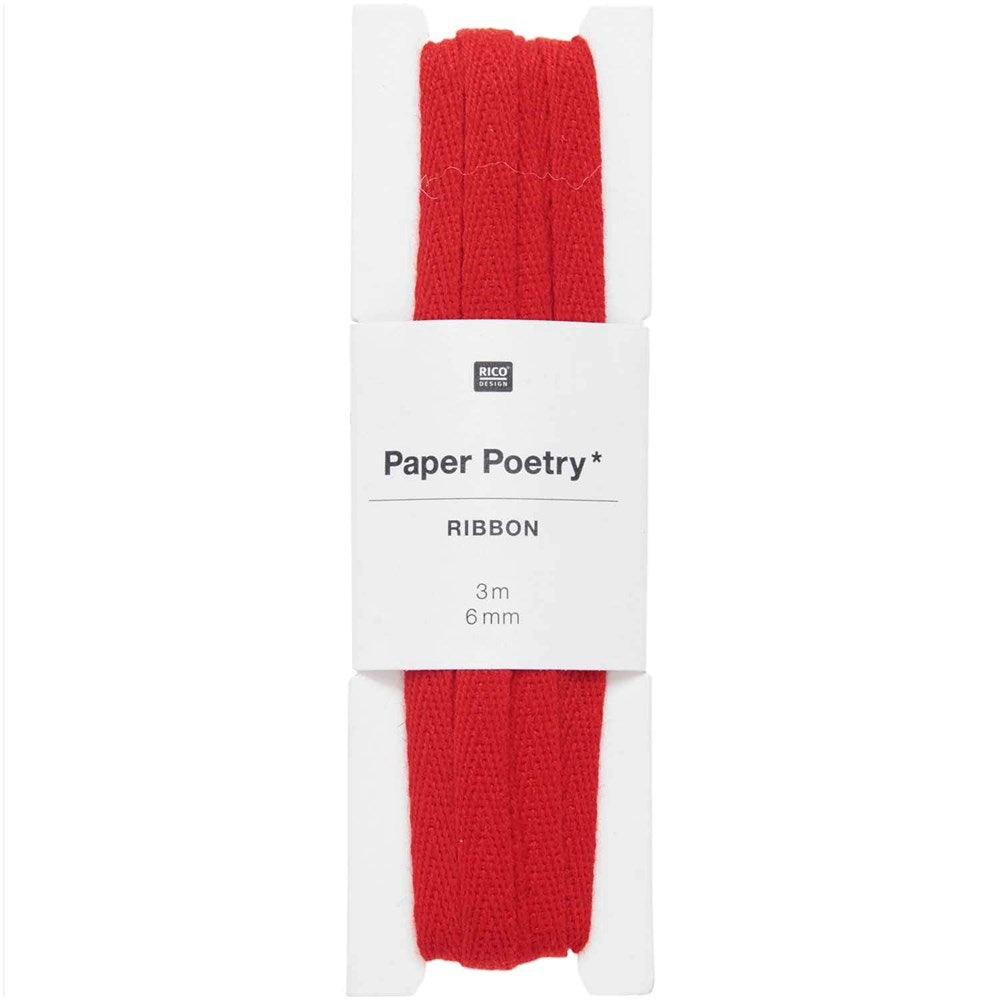 Cotton Ribbon Red, 6 mm x 3 m — Fred Aldous