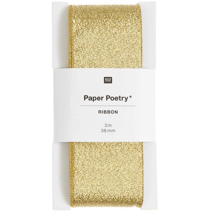 Metallic Ribbon Gold Glitter, 38mm x 3m