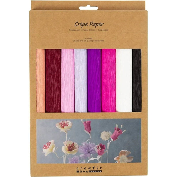 Crepe Paper Pack 8pc: Purple/Pink