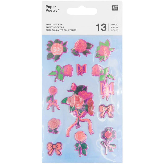 Puffy Stickers La Vie En Rose Roses