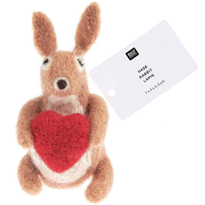 Rabbit Red Heart Brown