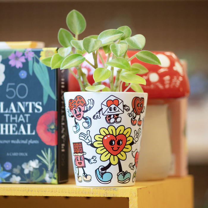 Cartoon Hearts Plant Pot