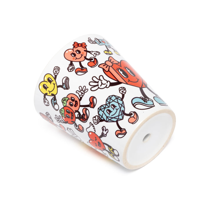 Cartoon Hearts Plant Pot