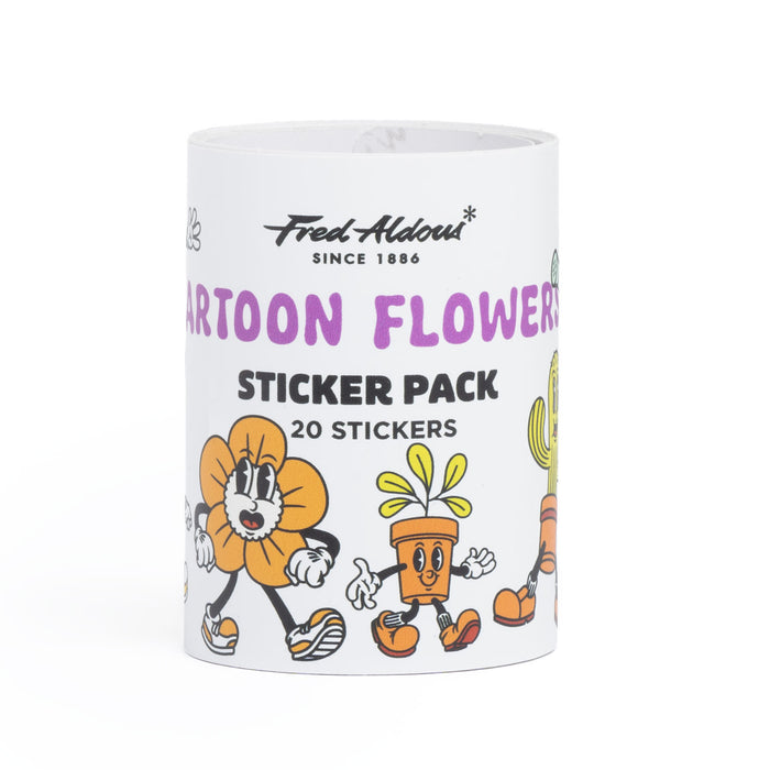 Fred Aldous Cartoon Flowers Sticker Pack