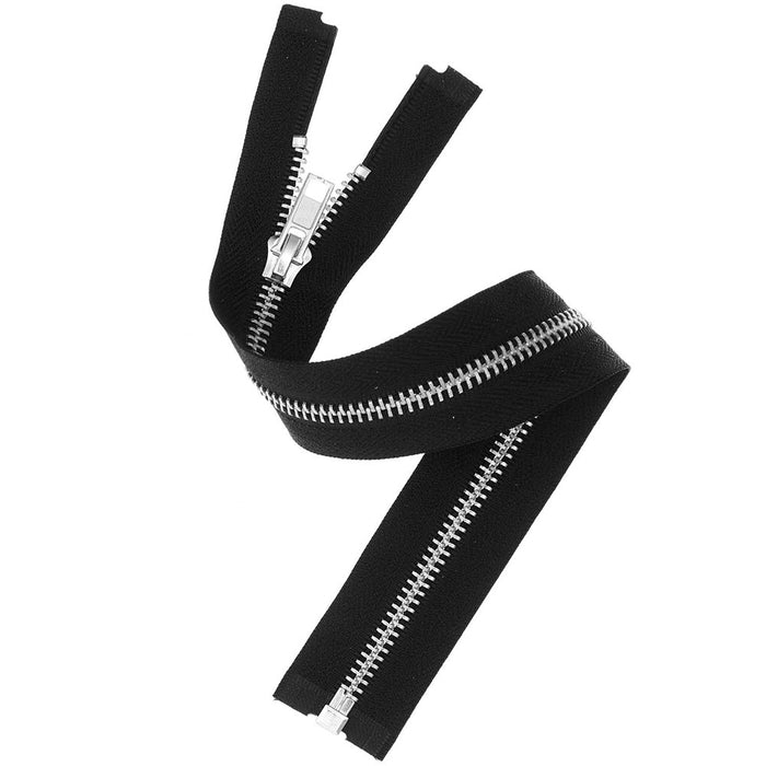 Zip Silver Metal Black 22cm/5mm