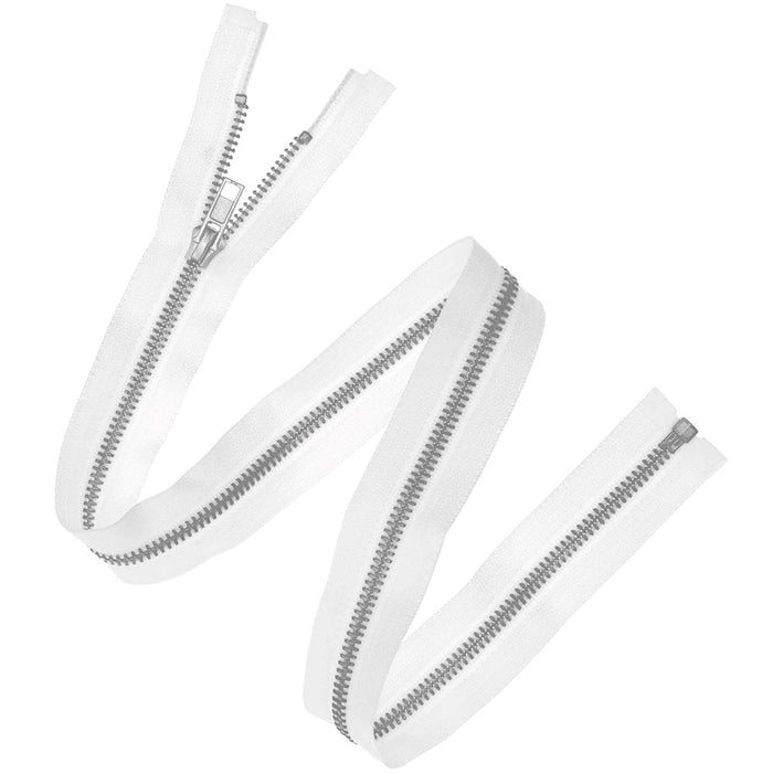 Rico Zip Silver Metal White 65cm/5mm
