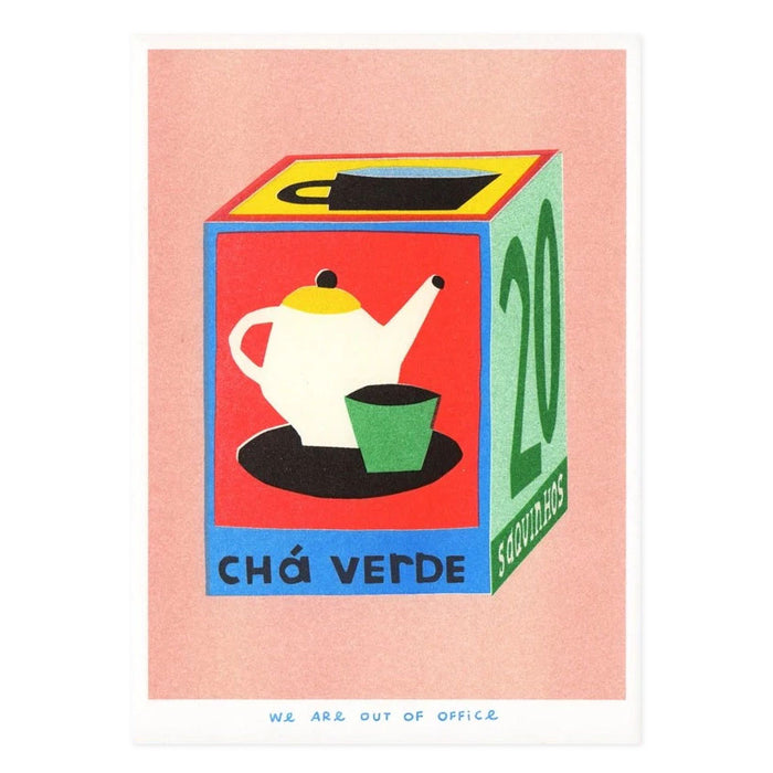 A Risograph Print of A Box of 20 Bags of Tea