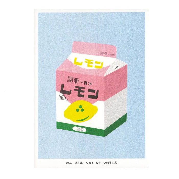 A Risograph Print of A Box of Lemon Milk
