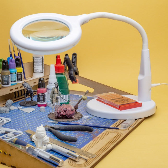 Compact LED Desk Magnifier Lamp