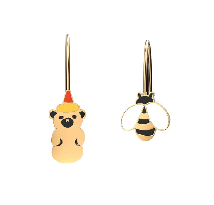 YOW: Drop Earrings - Honey Bear & Honey Bee