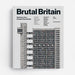 Cover of the book 'Brutal Britain' displaying a model of a brutalist building, with the title and author Zupagrafika prominently featured.