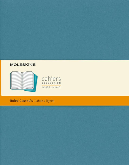 Moleskine Cahier Extra Large Journals Brisk Blue 3 Pack