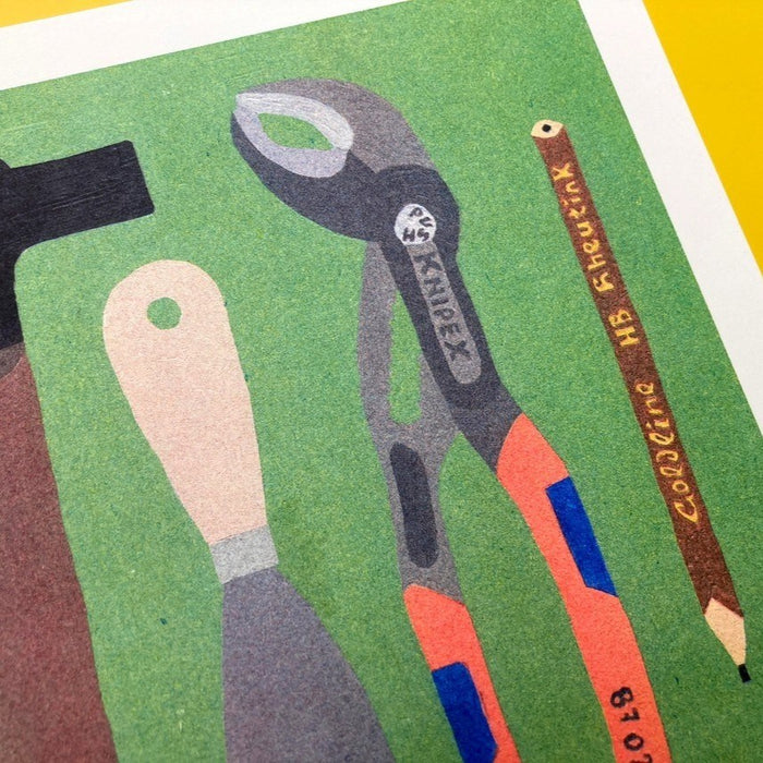 A 30x40cm Risograph Print of Some Tools from Our Toolbox