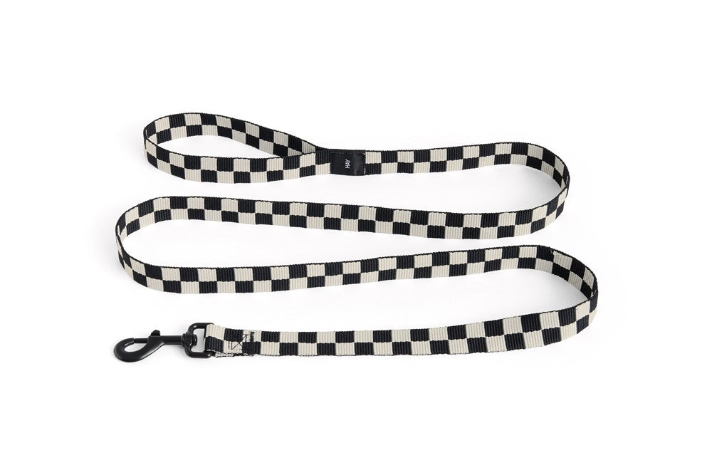 Dog Leash Flat - White/Black