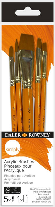 Simply Acrylic Brush Set 5Pk