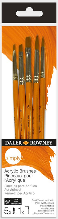 Simply Acrylic Brush Set 5Pk