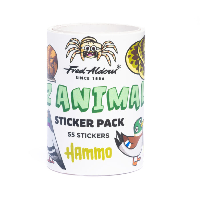 Fred Aldous X Hammo A-Z Animal Sticker Pack