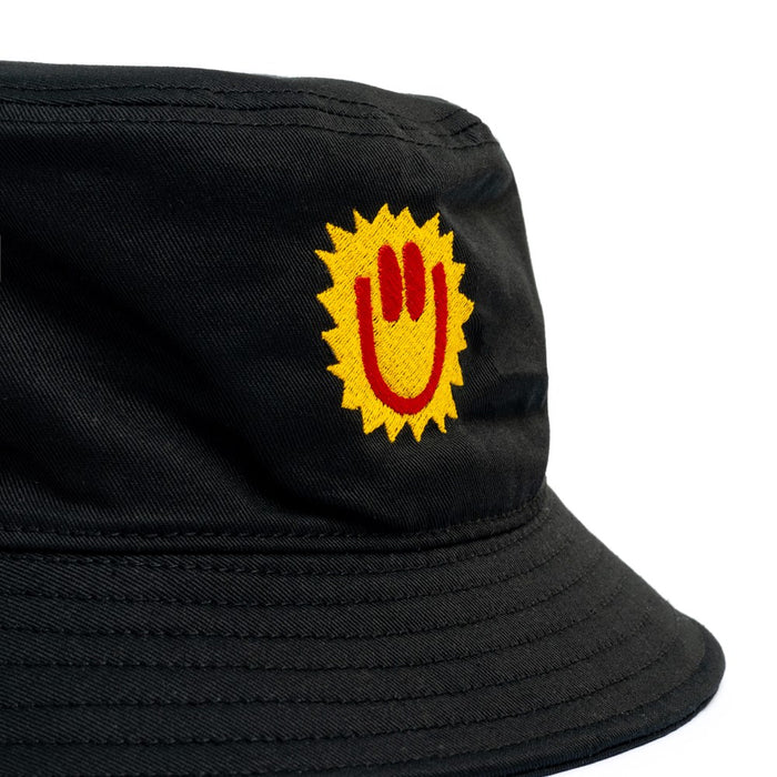 AW Bucket Hat – Black Happy Sun