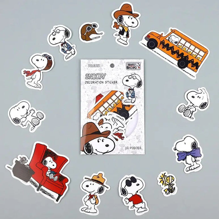 Peanuts Snoopy Deco Variety Stickers 12PCS