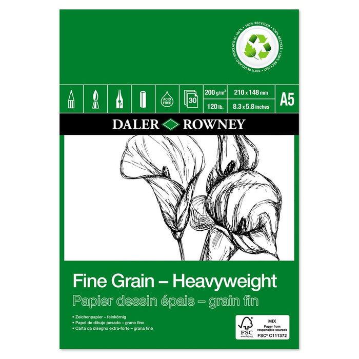 Daler Rowney Fine Grain Eco Heavyweight Pad A5 200gsm