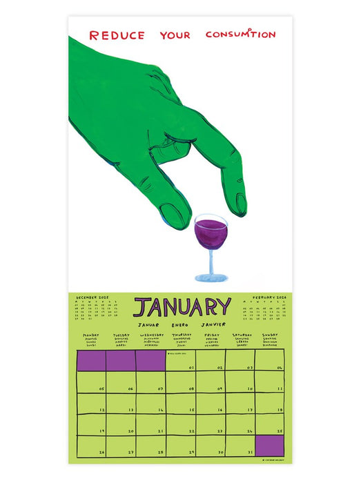 David Shrigley Official 2026 Wall Calendar