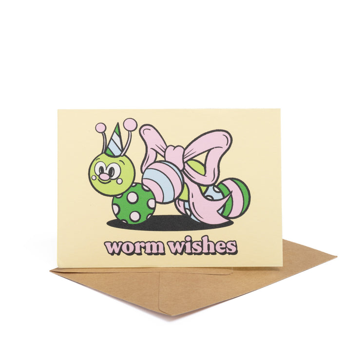 Worm Wishes Greetings Card - Bobbi Rae