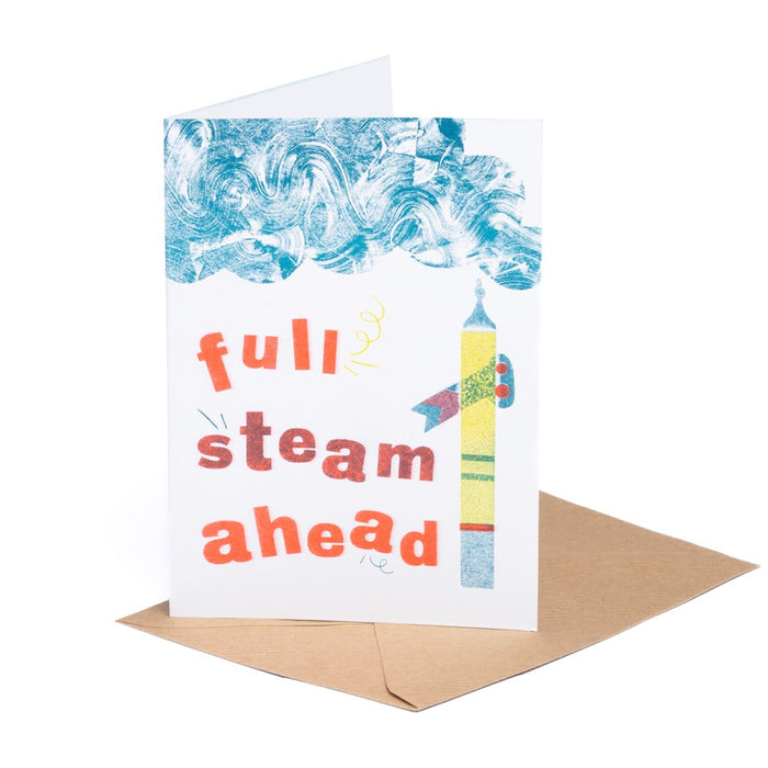Full Steam Ahead Greetings Card - Abbie Mooney
