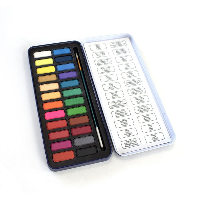 Seawhites Watercolour Paint Tin 24 With Brush