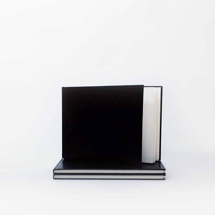 Seawhites A4 Landscape Cover Sketchbook Black PVC