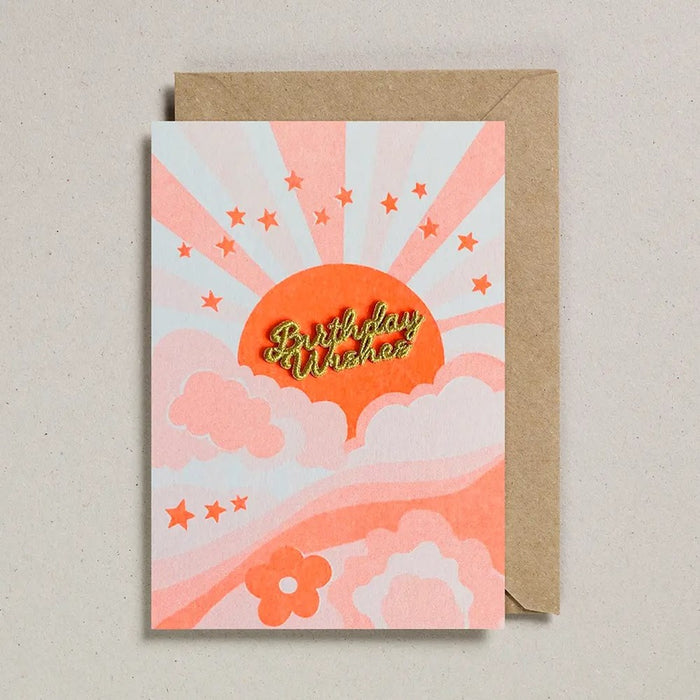 Orange Sunshine Birthday Wishes Card